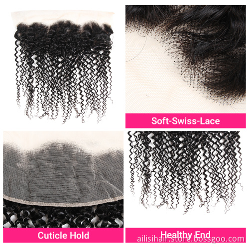 Raw Virgin Hair Frontal Kinky Curly Wave Cheap Lace Frontal Human Hair 13x6 Transparent Lace Frontal